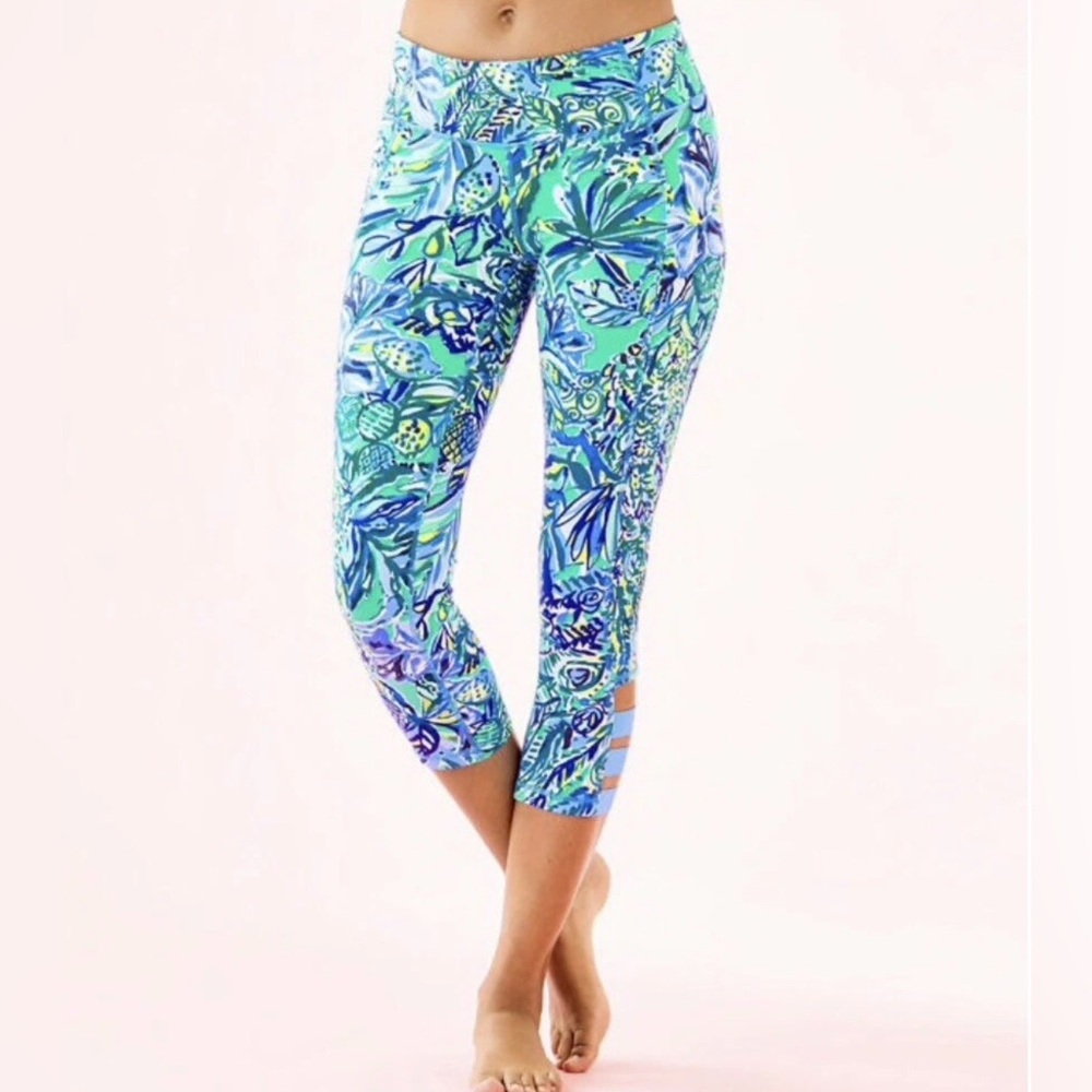 Lilly Pulitzer Weekender Leggings Small Bennet Blue Sneak a Beak EUC